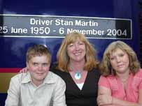 Deborah Martin with children James and Louise after the naming ceremony