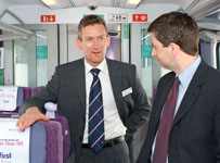 Vernon Barker (L) and Douglas Alexander MP