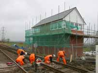 Construction of the new signal box at Allington Chord, Grantham