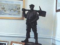 The prized replica copy of te Navvy in Dick’s office
